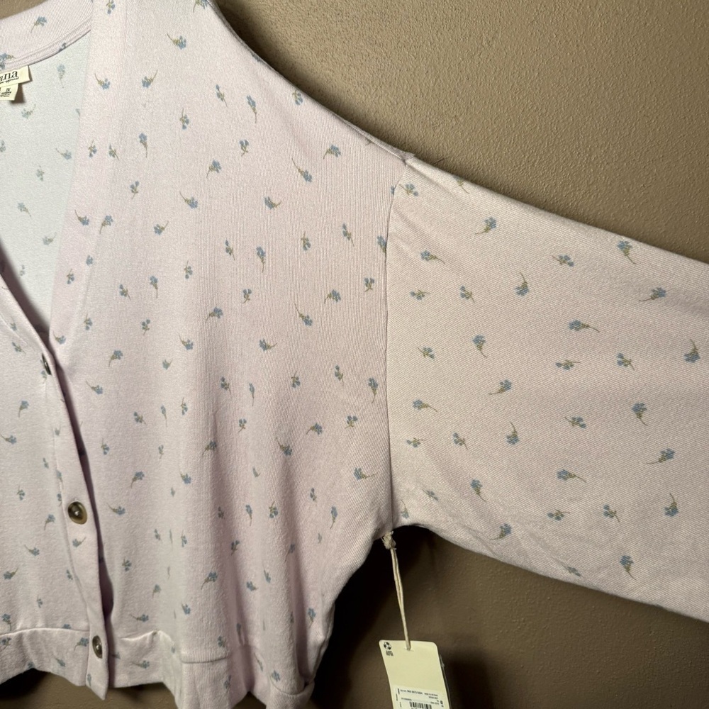 a.n.a. Women's Plus Lilac Long Sleeve Button Up Cardigan Size 1X Whimsy Florals - Picture 8 of 16